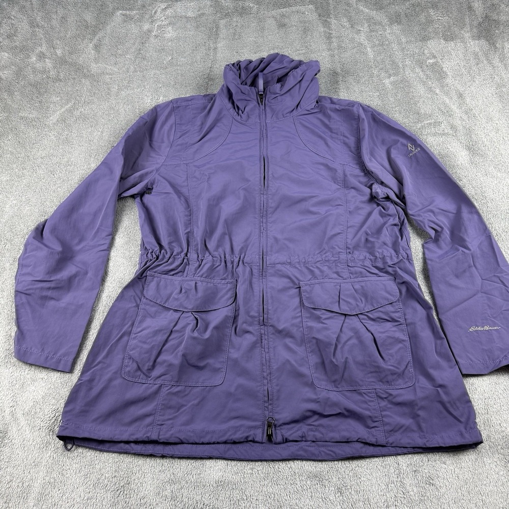 Eddie Bauer Travex Women's Jacket Many Pockets, Full Zip, Size XL Purple Outdoor
